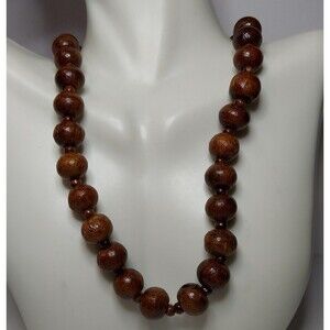 Unbranded Necklace Brown Wood beads 16" - 1/2" beads